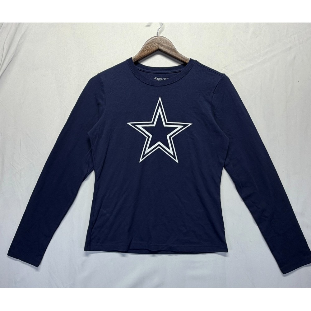 Dallas Cowboys Shirt Womens Medium‎ Navy Blue Reebok Football NFL Graphic Logo